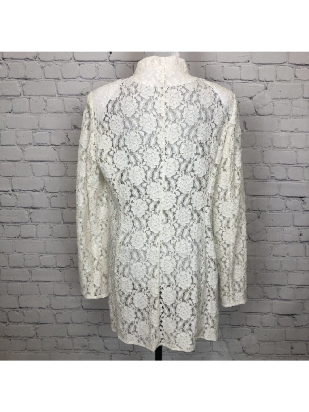 Nina McLemore Ivory Lace Jacket Size 8 - Picture 3 of 4